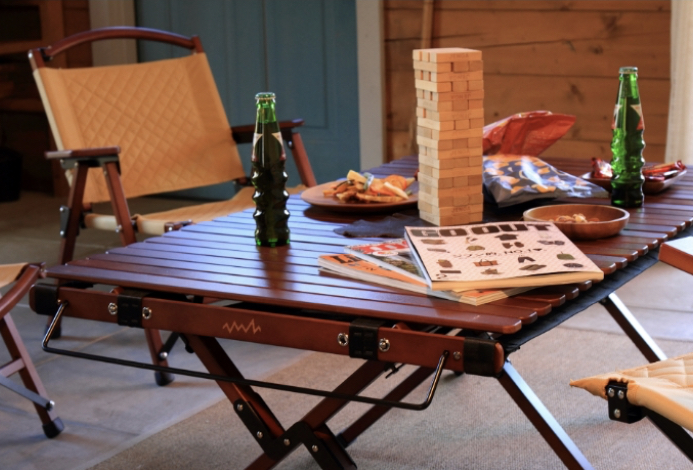 Alpen Outdoorsオリジナルの多機能ウッドロールテーブル | えふだぶ 